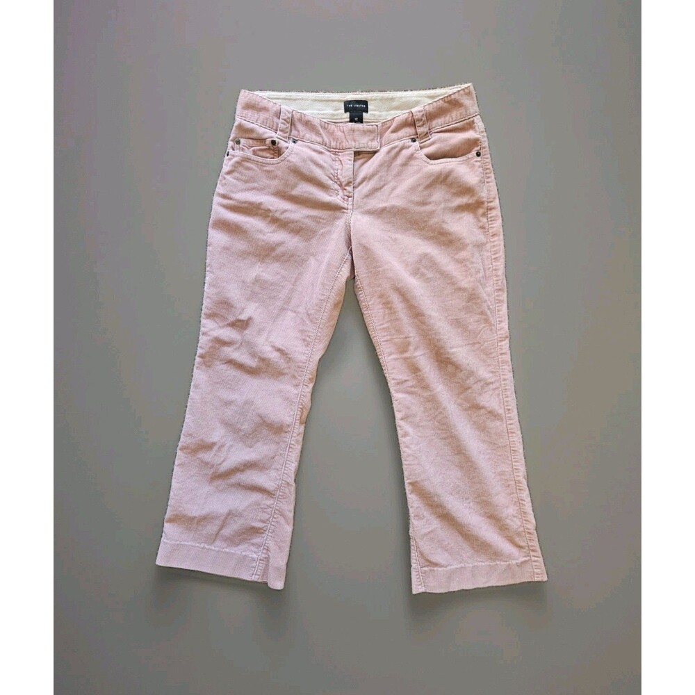 Vintage Corduroy Pants Jeans Women Size 12 Pink  Straight Leg Low Rise Capri